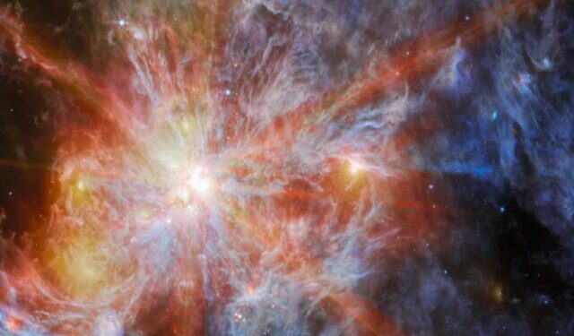 تلسکوپ «جیمز وب» ستاره‌بارانی در کیهان را به تصویر کشید