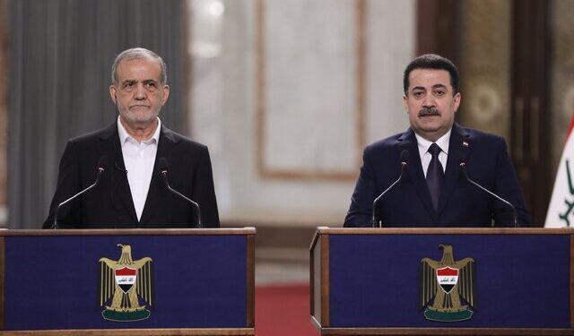 در نشست خبری مشترک با نخستوزیر عراق پزشکیان: نیازمند اجرای توافقات امنیتی بین ایران و عراق هستیم