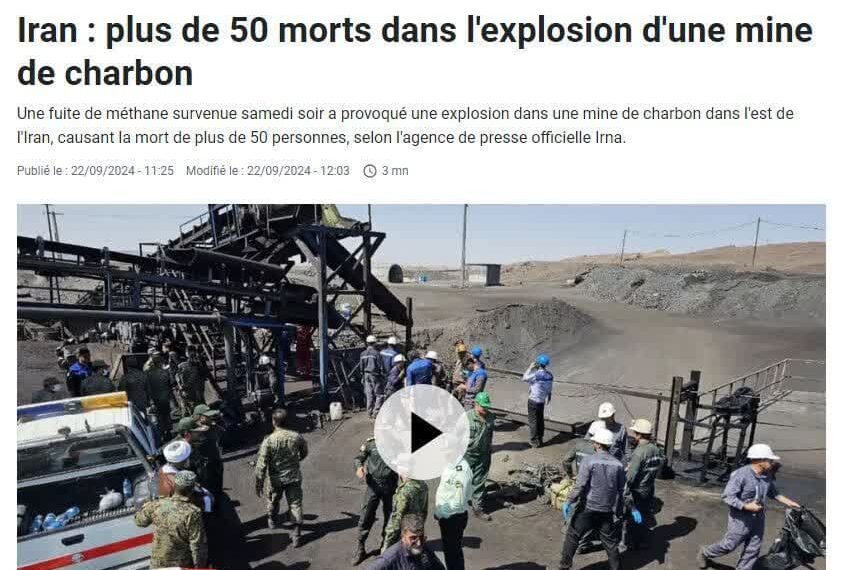ایران از نگاه رسانه‌های فرانسوی؛ انفجار مرگبار در معدن زغال‌سنگ ایران