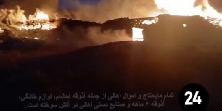 آتش‌سوزی خانمان‌سوز در روستای “دره لیرگه دورک”دزفول