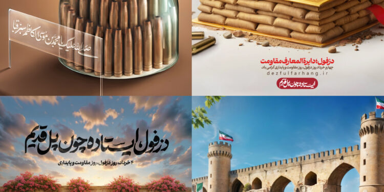 رونمایی از پوسترهای ۴ خرداد به مناسبت سالروز مقاومت جانانه مردم قهرمان دزفول در برابر موشک باران رژیم بعثی عراق در جنگ تحمیلی