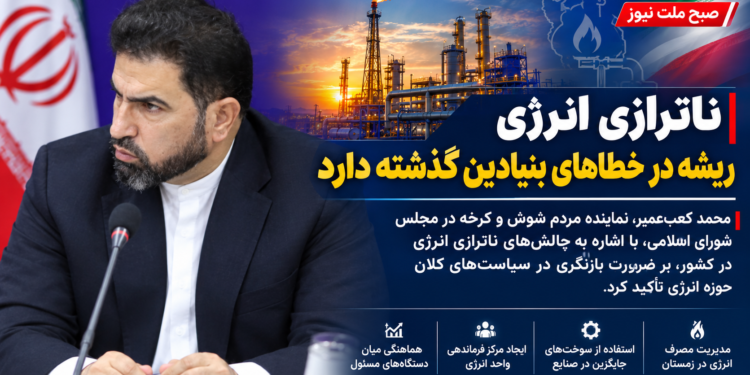 محمدکعب عمیر: ناترازی انرژی فراتر از کمبود فصلی است؛ کشور به فرماندهی واحد در حوزه انرژی نیاز دارد